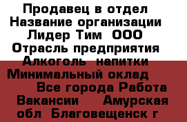 Продавец в отдел › Название организации ­ Лидер Тим, ООО › Отрасль предприятия ­ Алкоголь, напитки › Минимальный оклад ­ 28 600 - Все города Работа » Вакансии   . Амурская обл.,Благовещенск г.